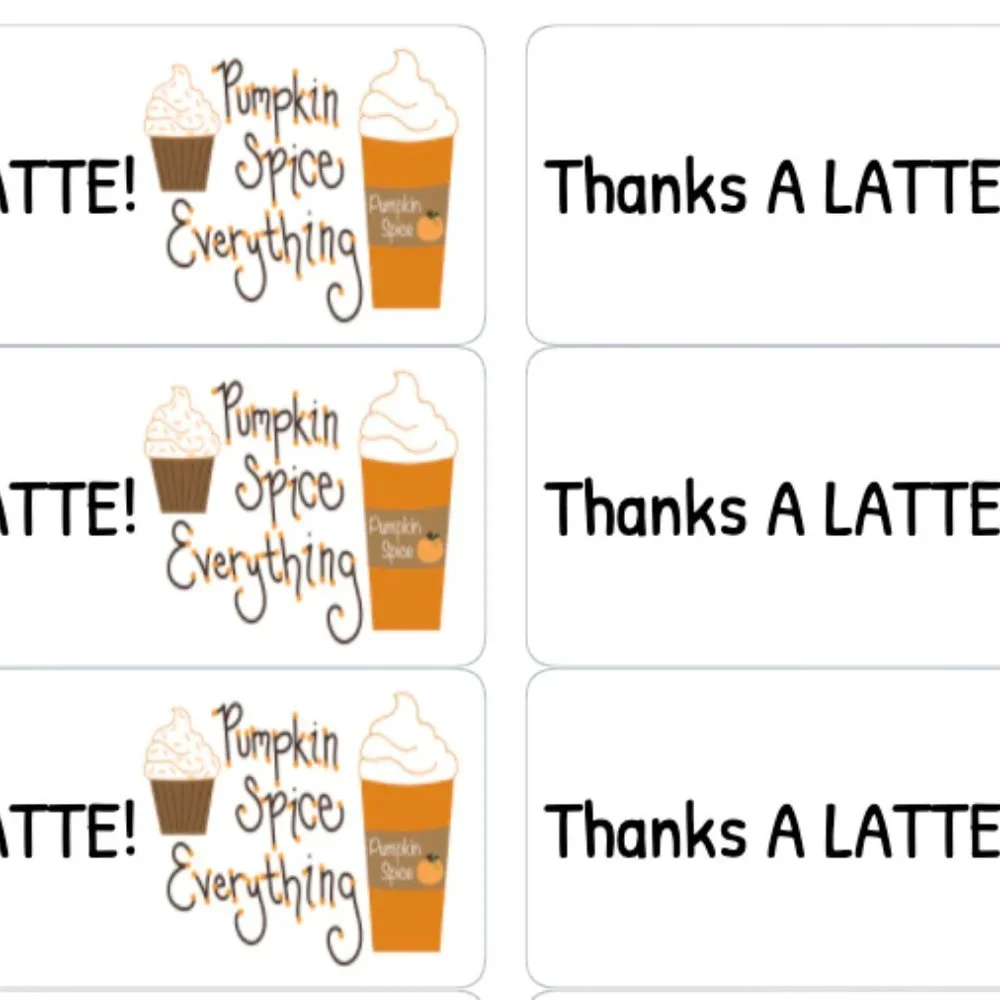 Thank You Stickers Fall Pumpkin Spice 90
